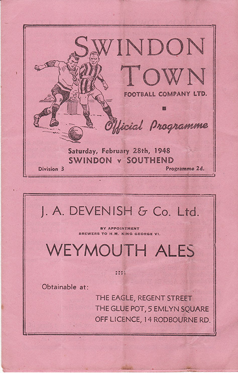 <b>Saturday, February 28, 1948</b><br />vs. Southend United (Home)